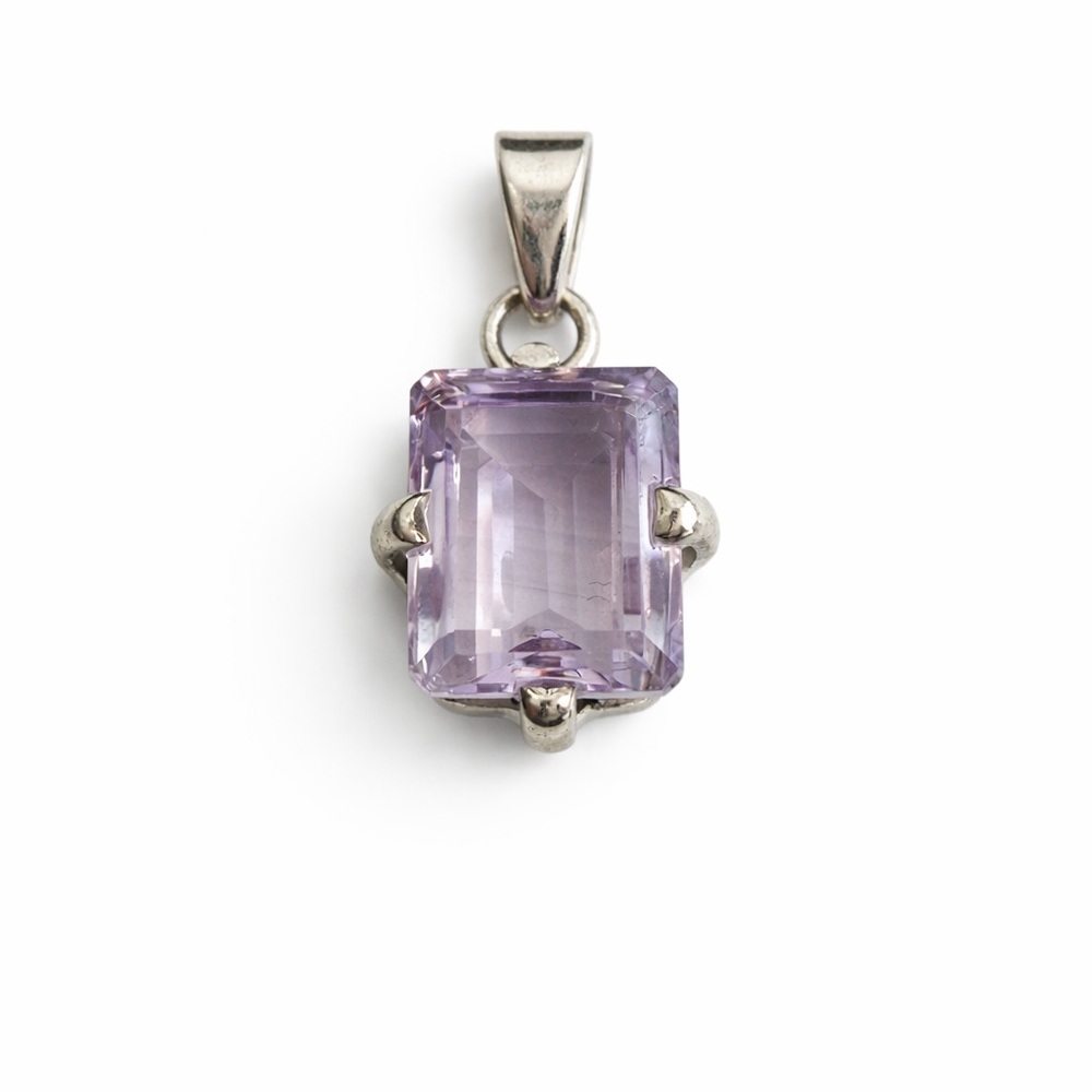 Sterling Silver Sterling Silver Amethyst Pendant New